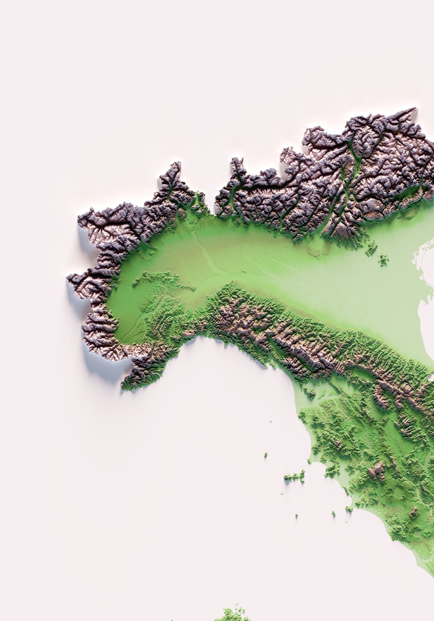 ITALIA. Mapa de relleu.