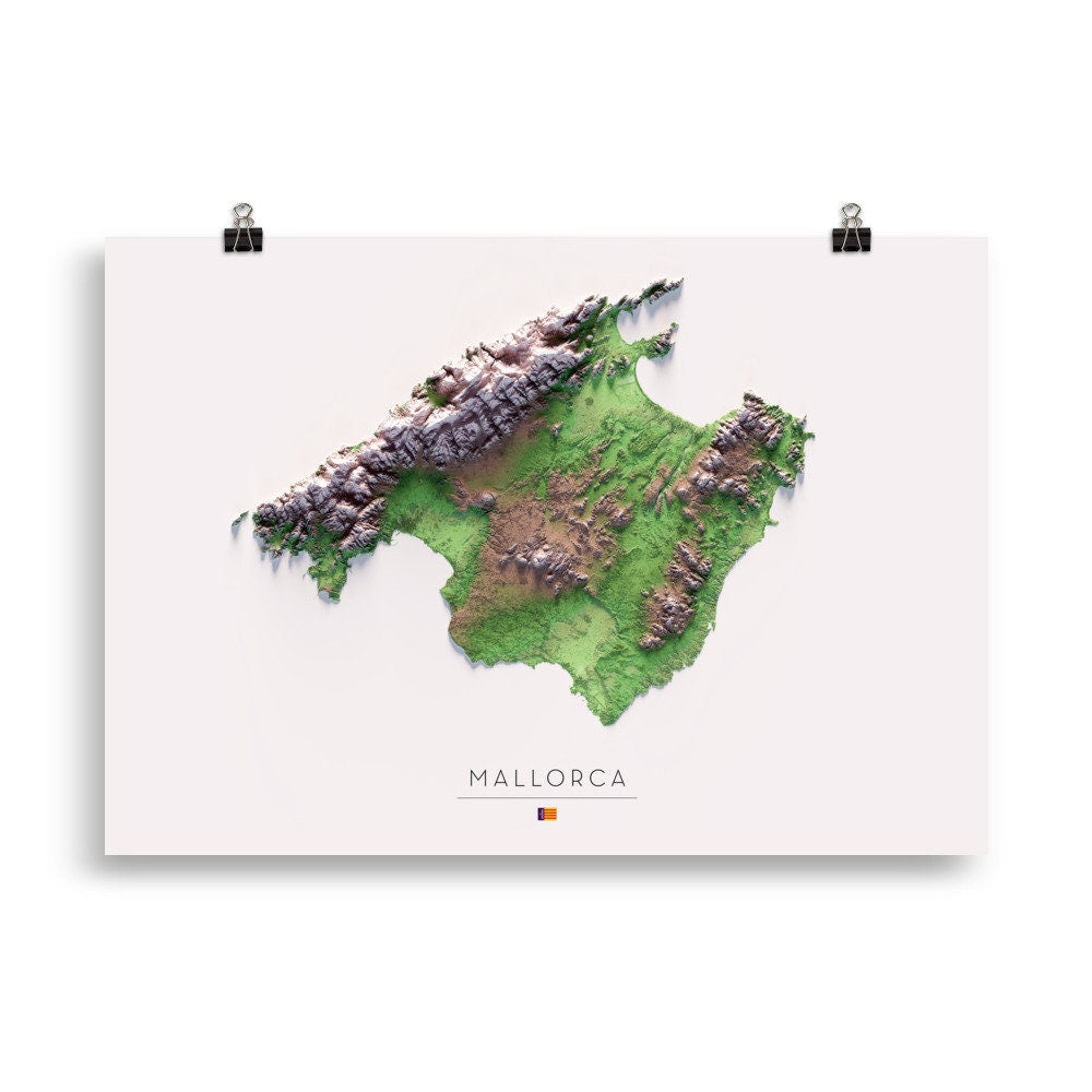 MALLORCA. Mapa de relleu.