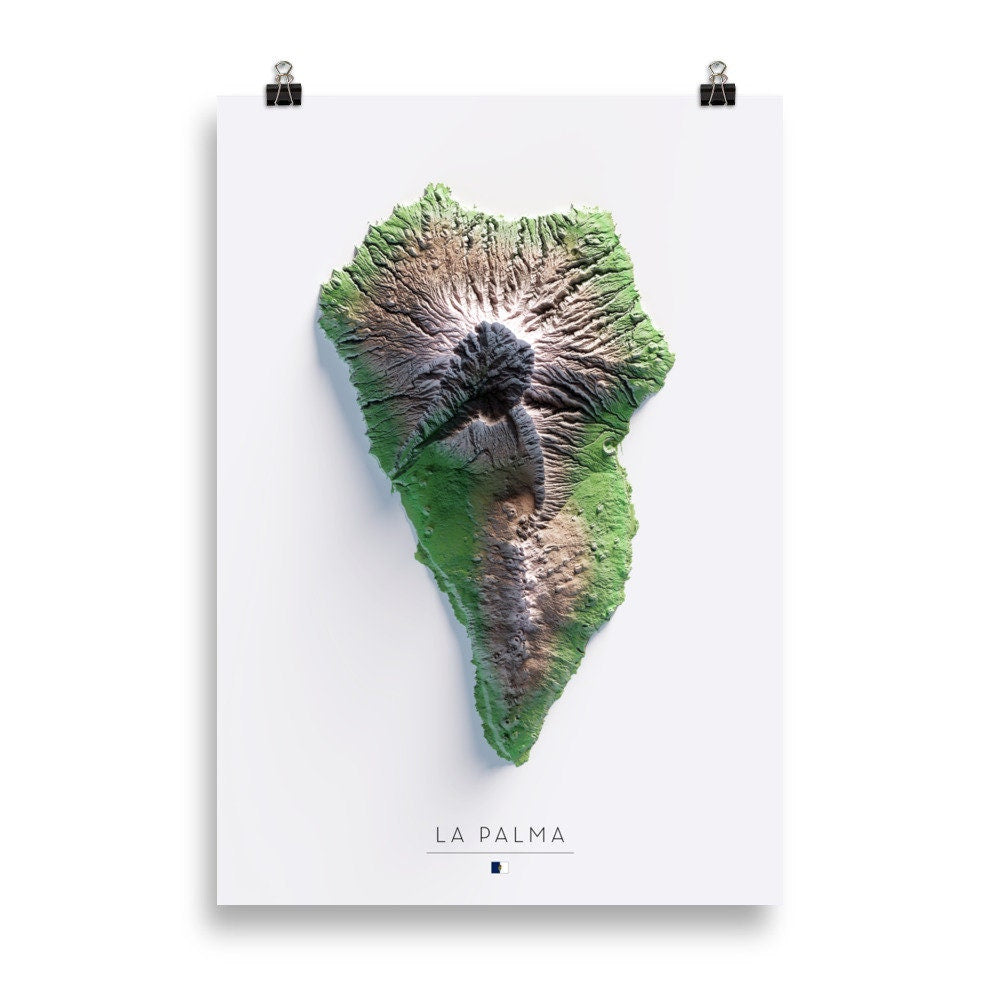 ISLA DE LA PALMA. Mapa de relieve.