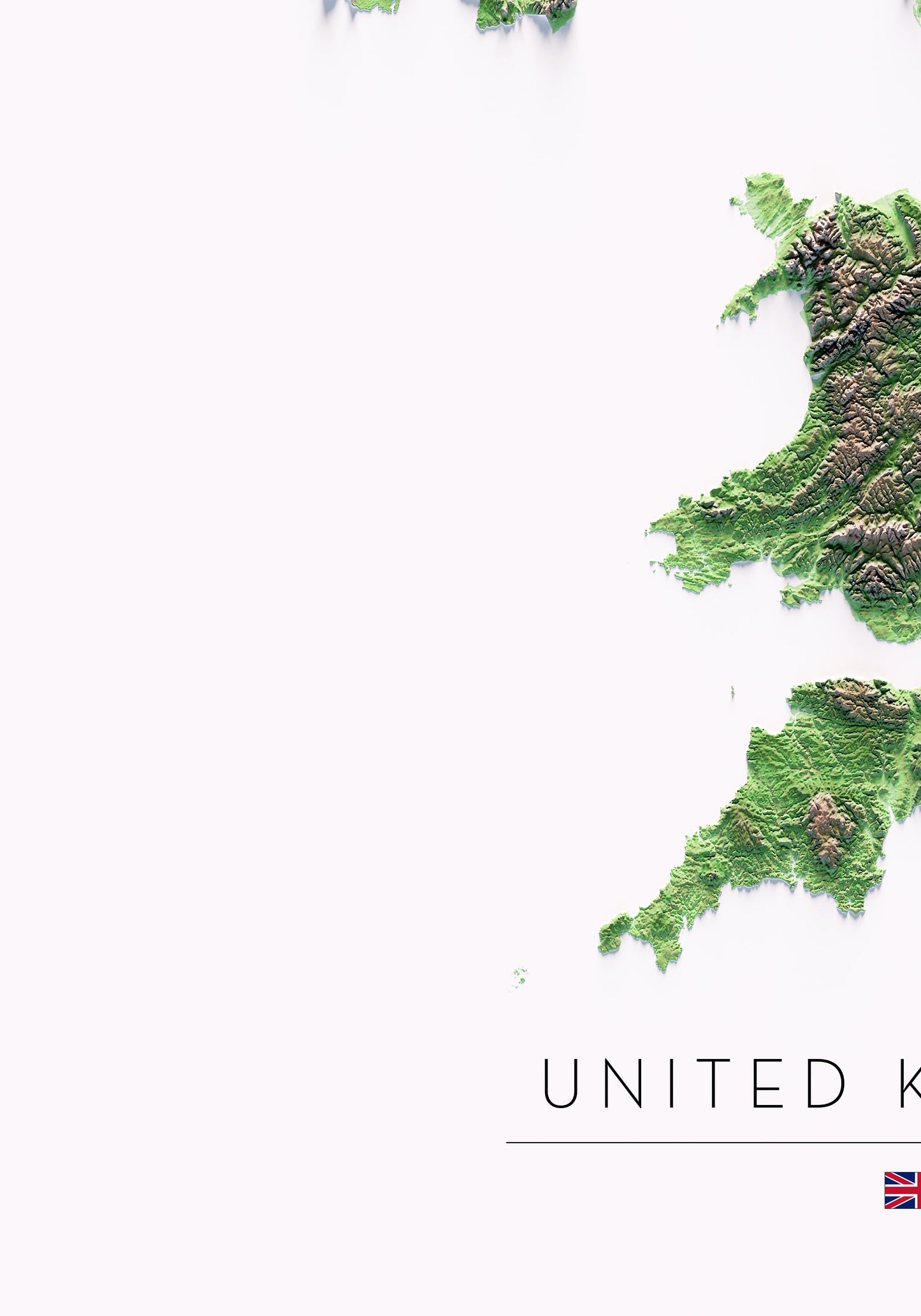 REGNE UNIT. Mapa de relleu.