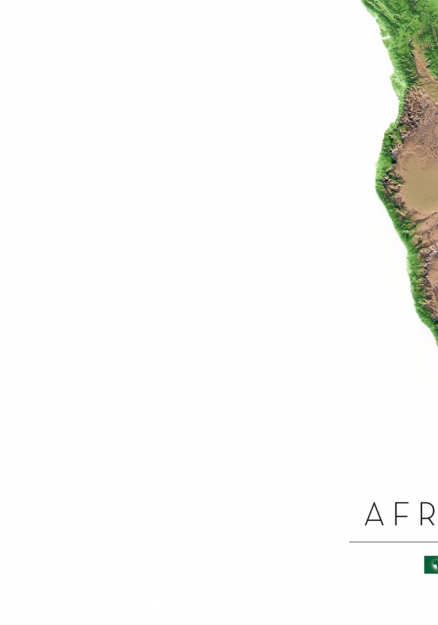 ÀFRICA. Mapa de relieve clásico.