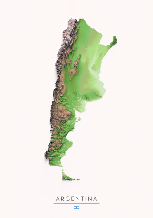 ARGENTINA. Mapa de relieve.