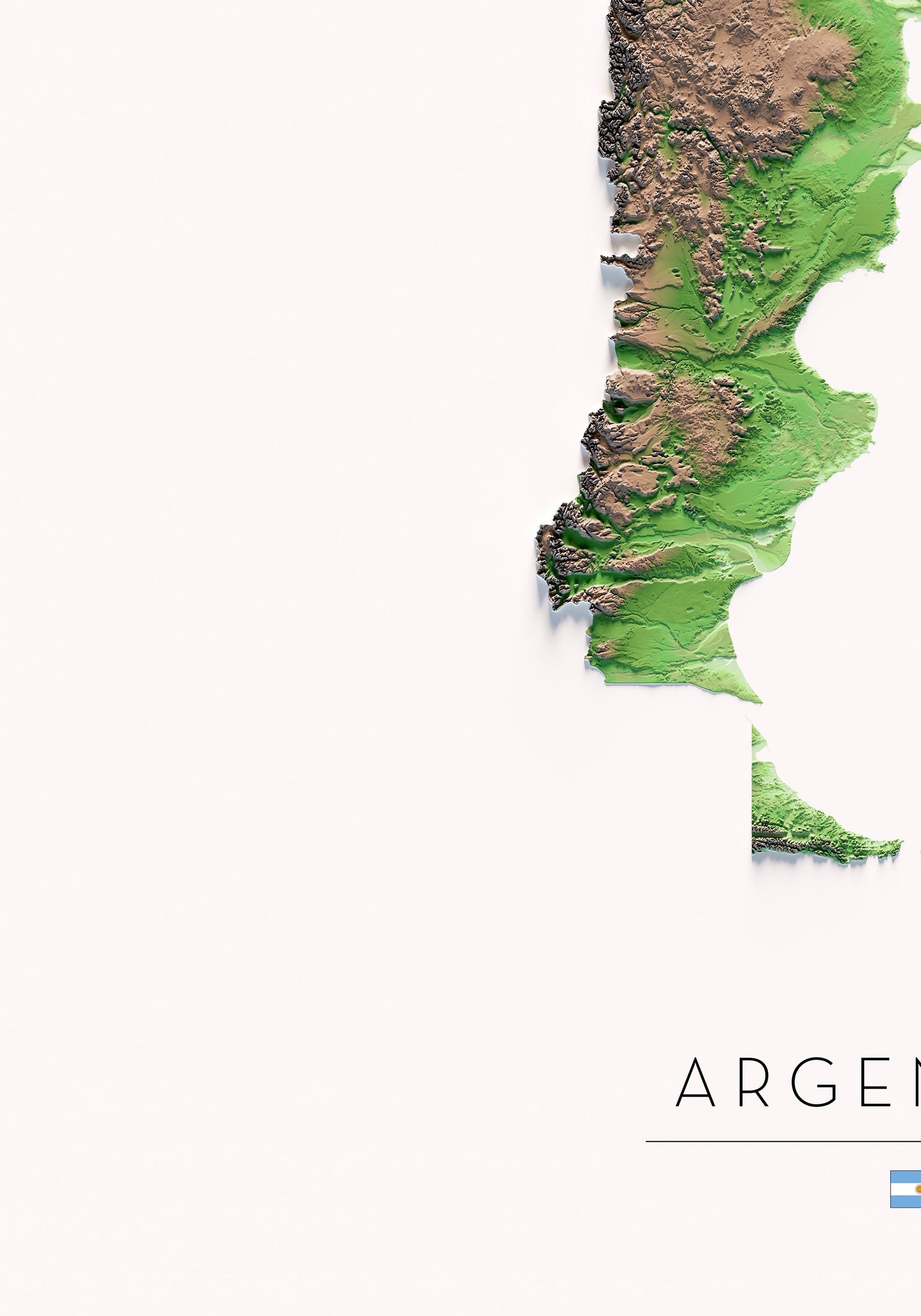 ARGENTINA. Mapa de relieve.