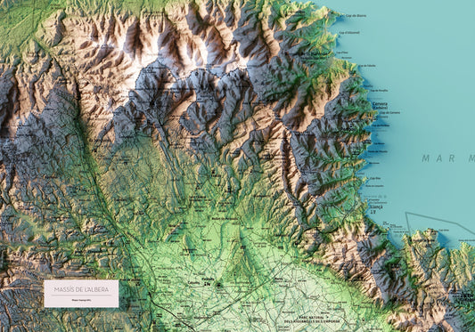 MASSÍS DE L'ALBERA. Mapa topográfico.