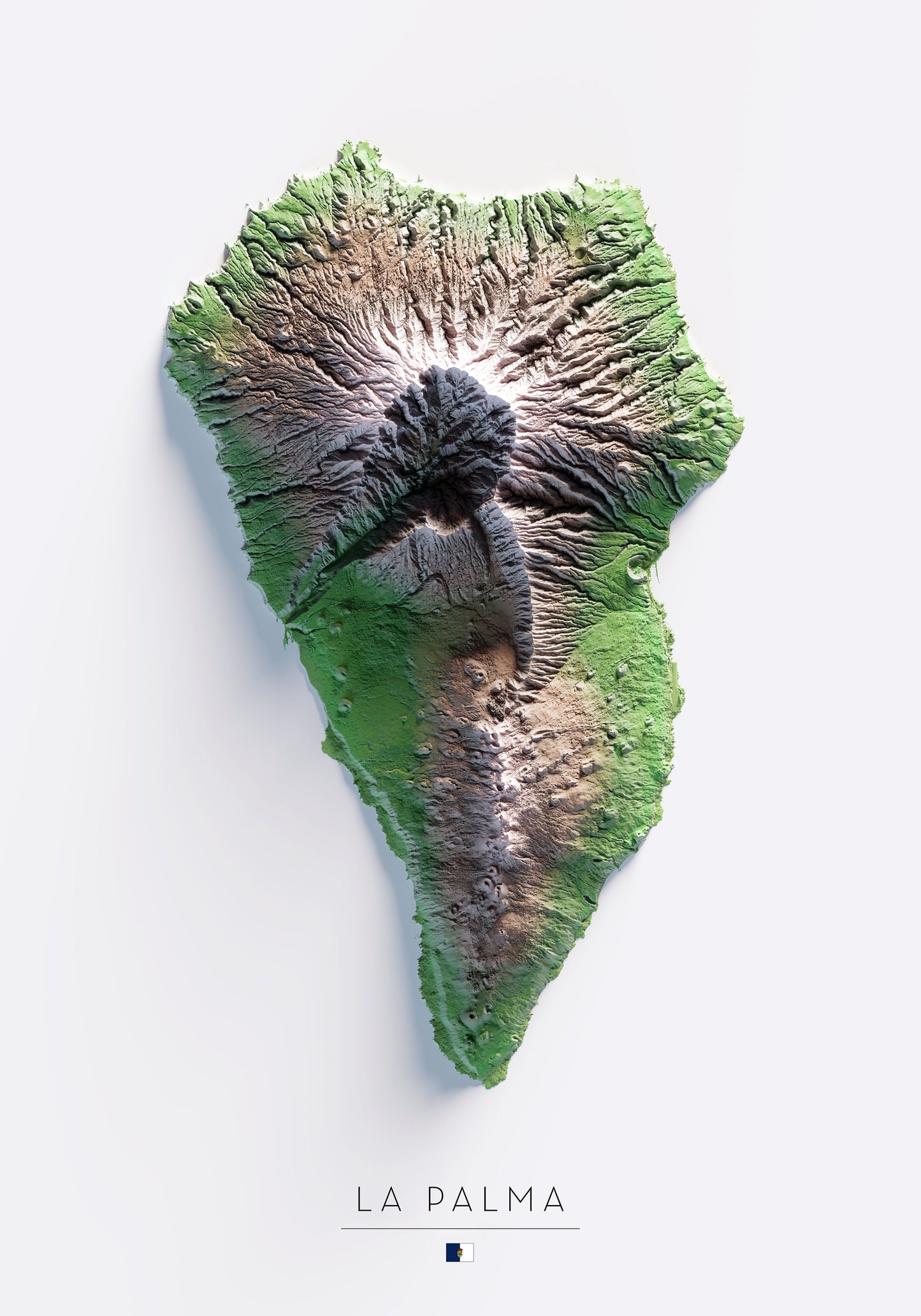 ISLA DE LA PALMA. Mapa de relieve.
