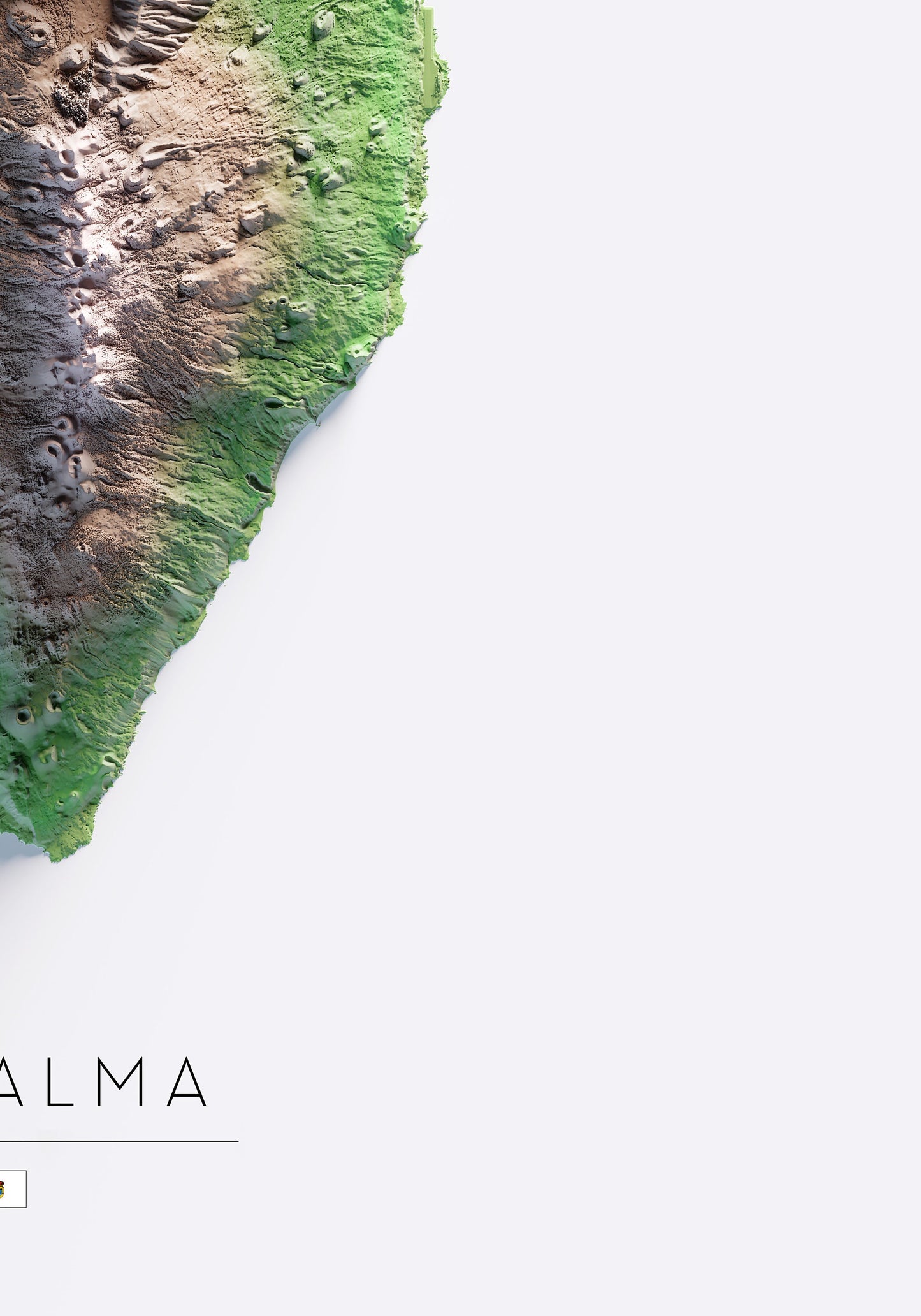 ISLA DE LA PALMA. Mapa de relieve.