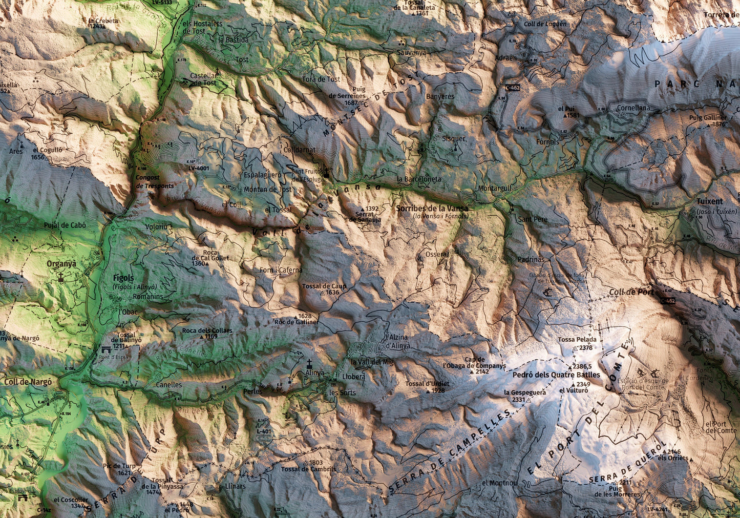 VALL DE LORD. Mapa topográfico.
