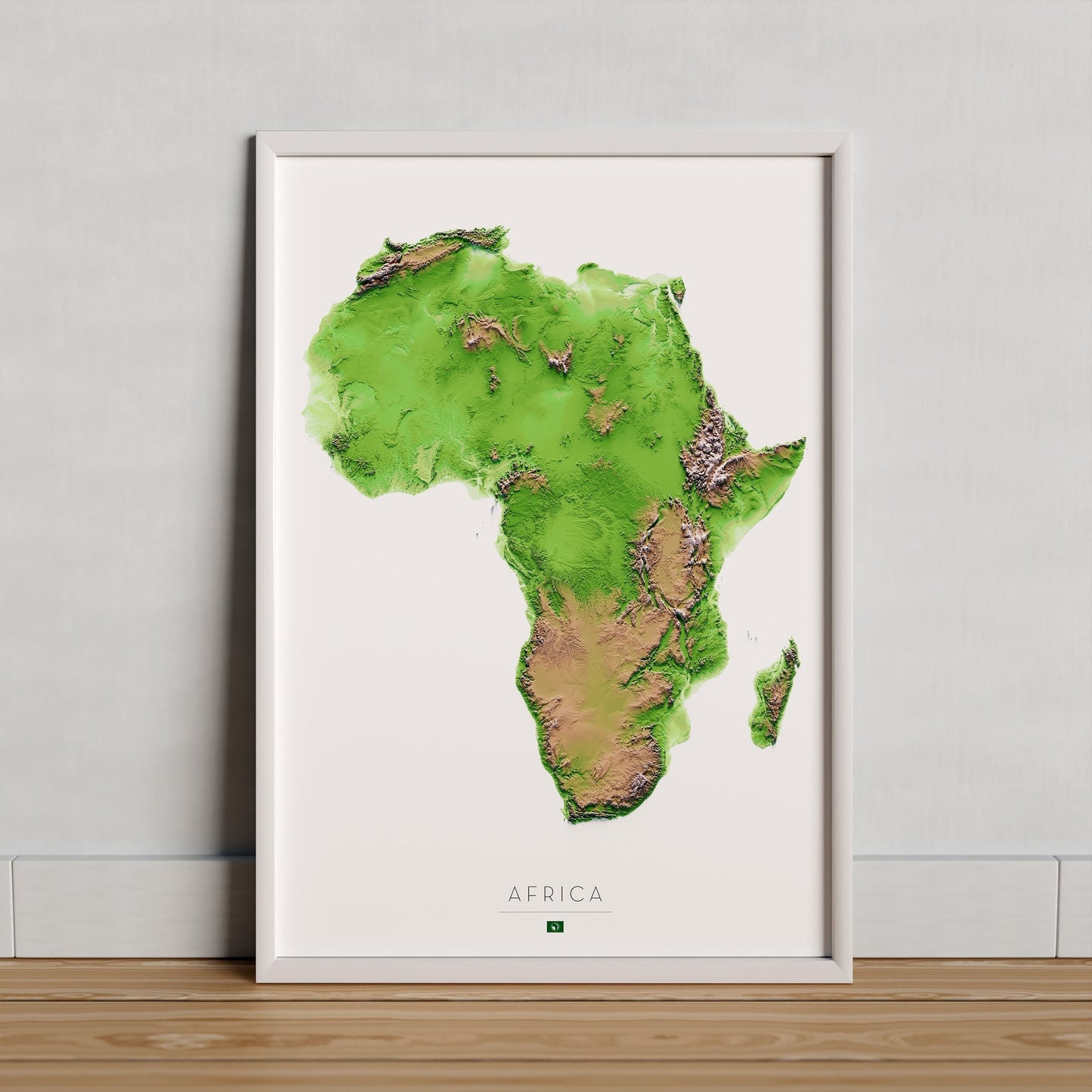 ÀFRICA. Mapa de relieve clásico.