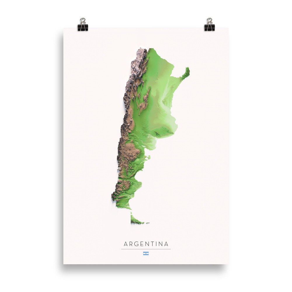 ARGENTINA. Mapa de relieve.