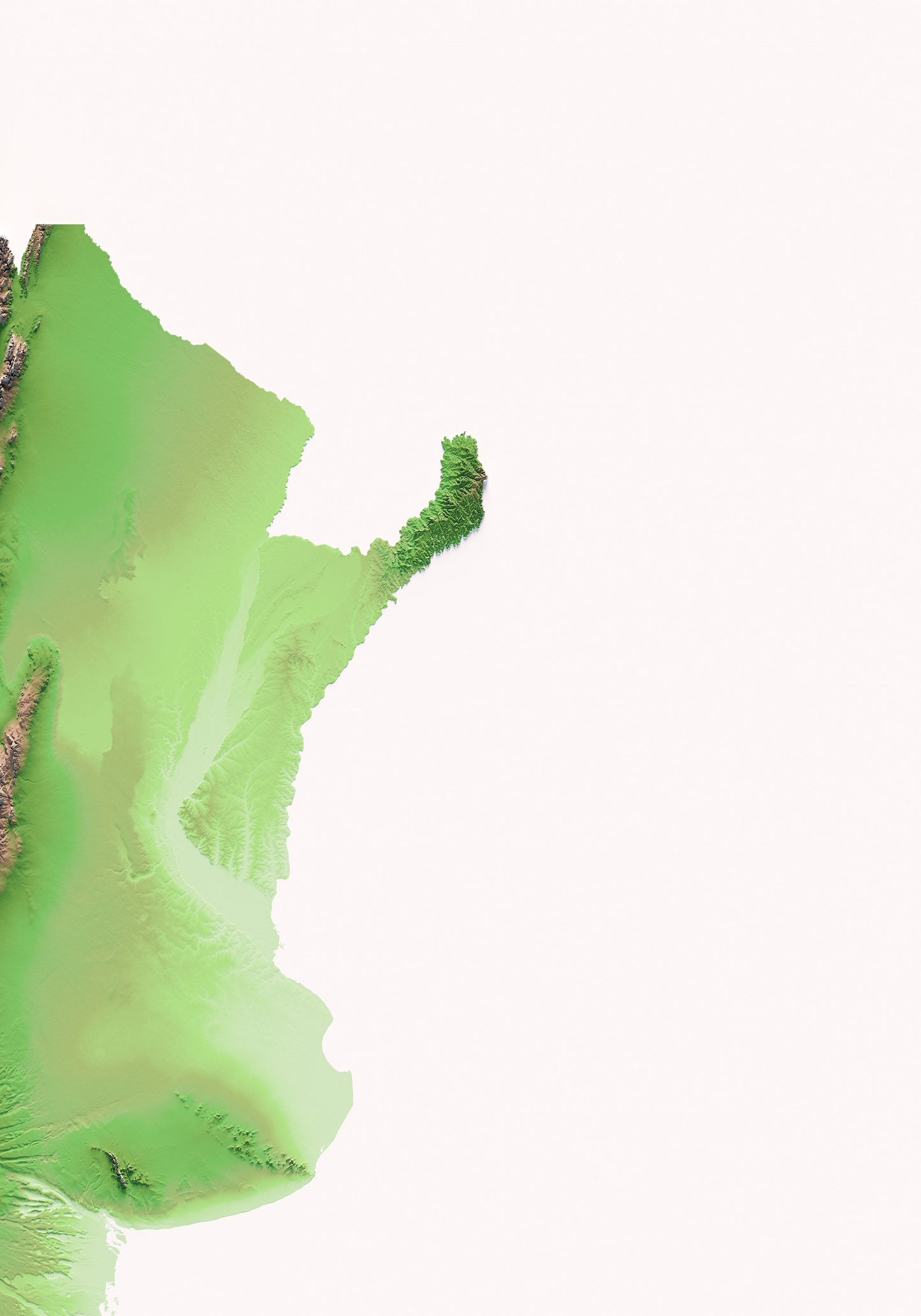 ARGENTINA. Mapa de relieve.