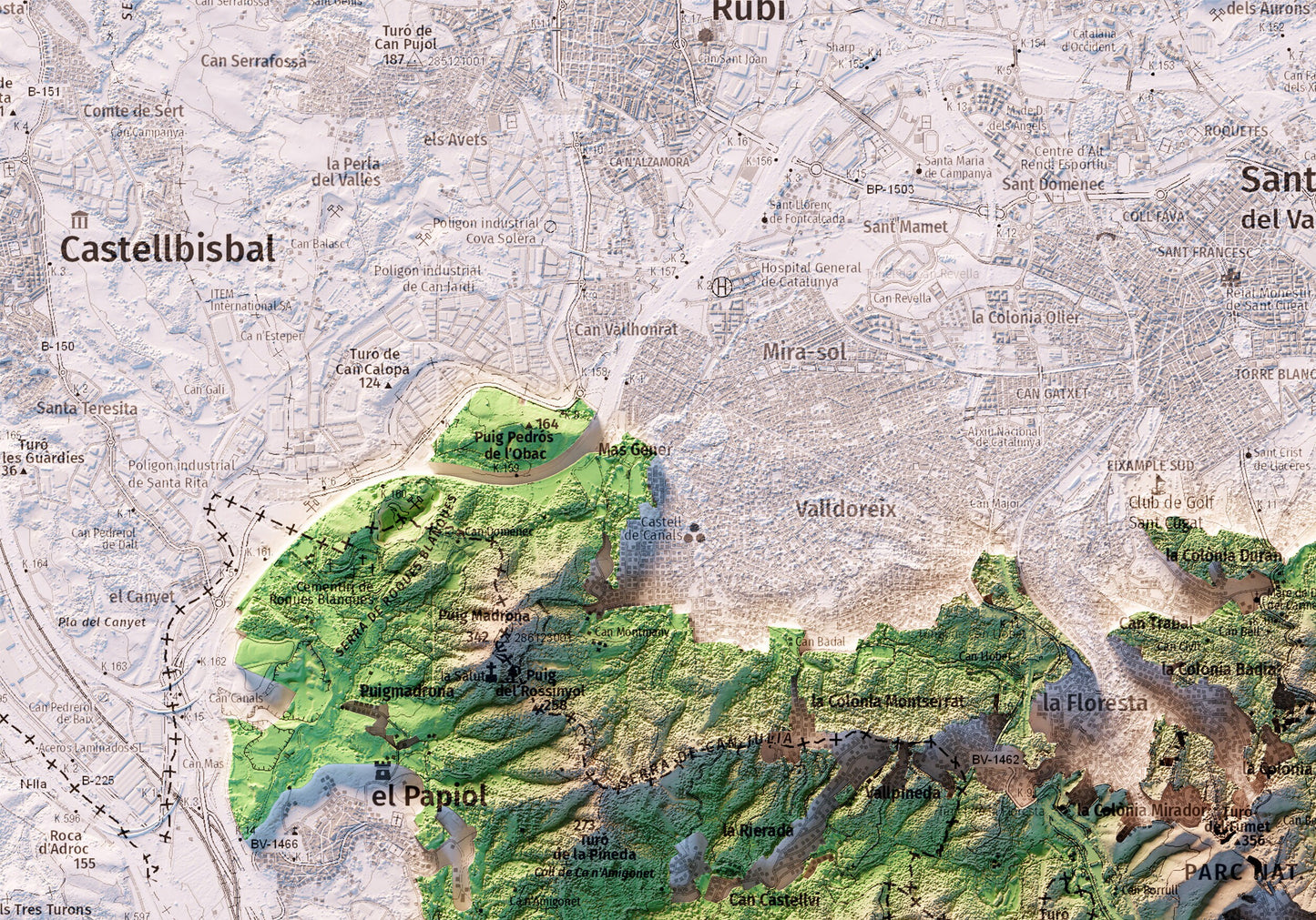 PARC NATURAL DE COLLSEROLA. Mapa topográfico.