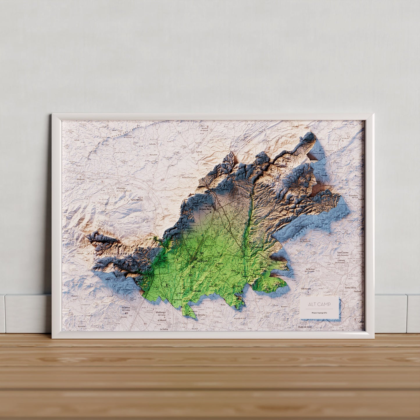 L'ALT CAMP. Mapa topográfico.