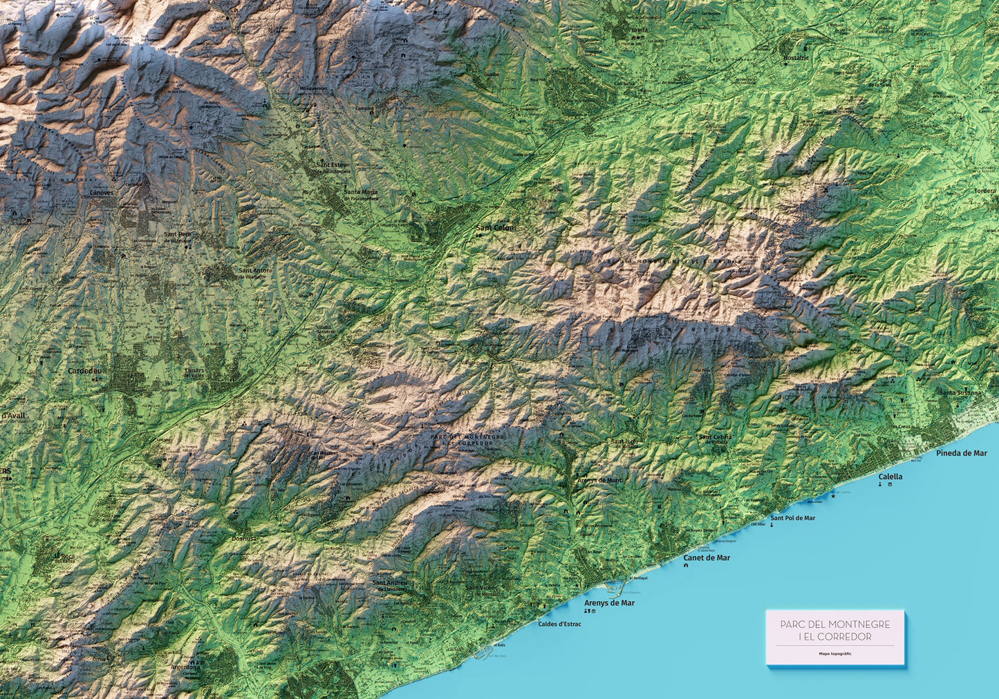 PARC DEL MONTNEGRE I EL CORREDOR. Mapa topográfico.