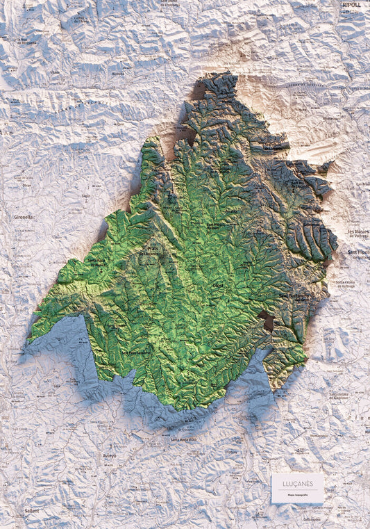 EL LLUÇANÈS. Mapa topográfico.