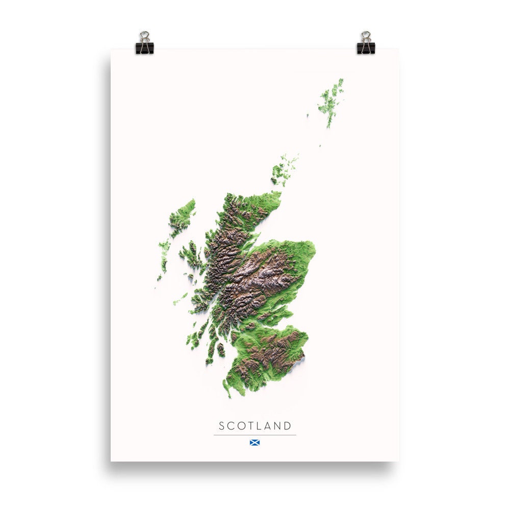 ESCÒCIA. Mapa de relleu.