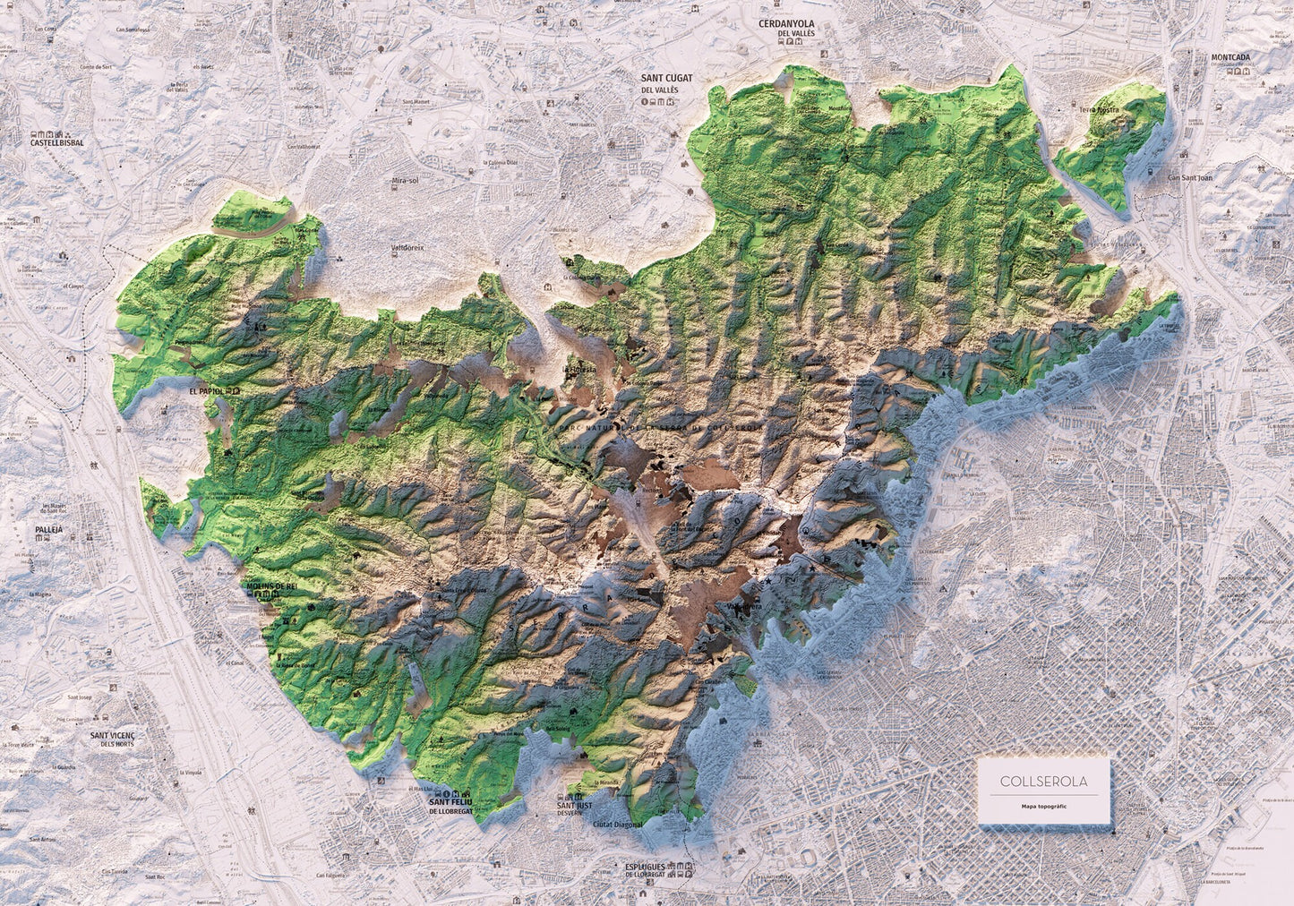 PARC NATURAL DE COLLSEROLA. Mapa topográfico.