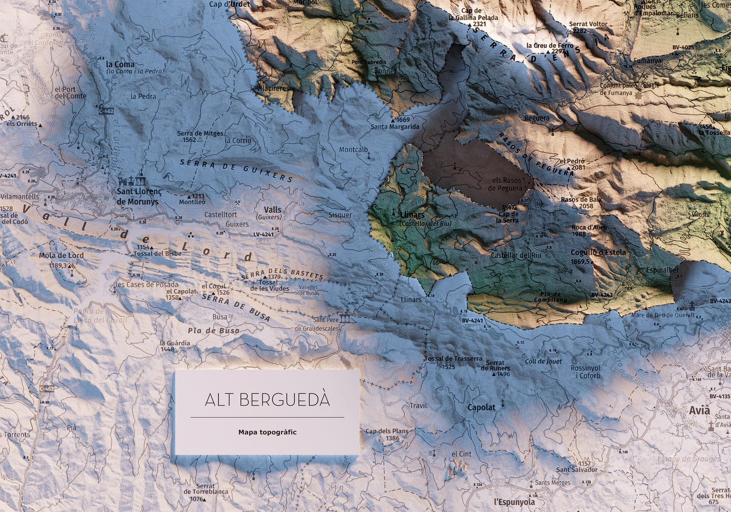 ALT BERGUEDÀ. Mapa topográfico.