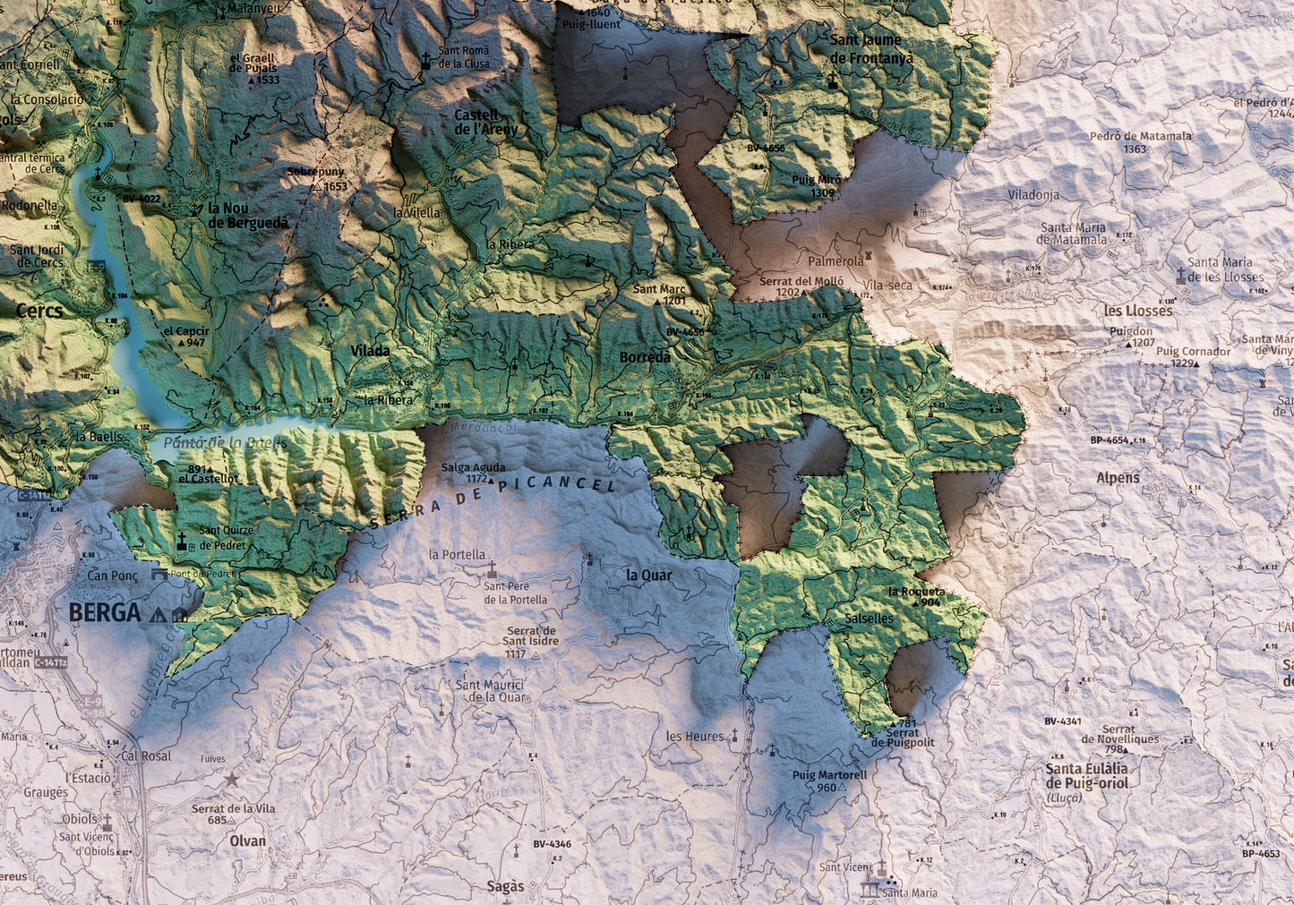 ALT BERGUEDÀ. Mapa topográfico.