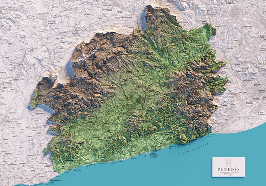 DO PENEDÈS. Mapa topográfico.