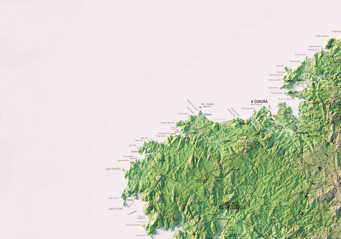 GALIZA. Mapa topográfico.