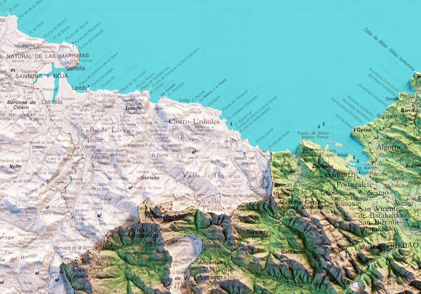 BIZKAIA. Mapa topográfico.