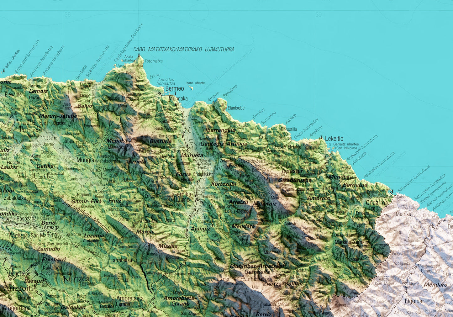 BIZKAIA. Mapa topográfico.