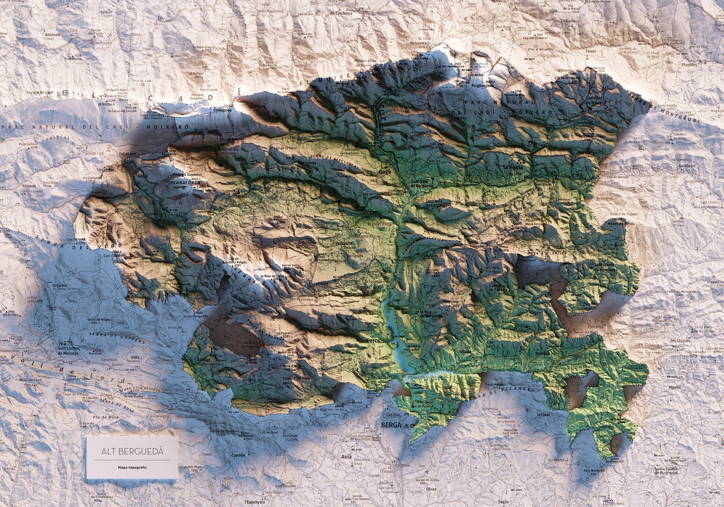 ALT BERGUEDÀ. Mapa topográfico.