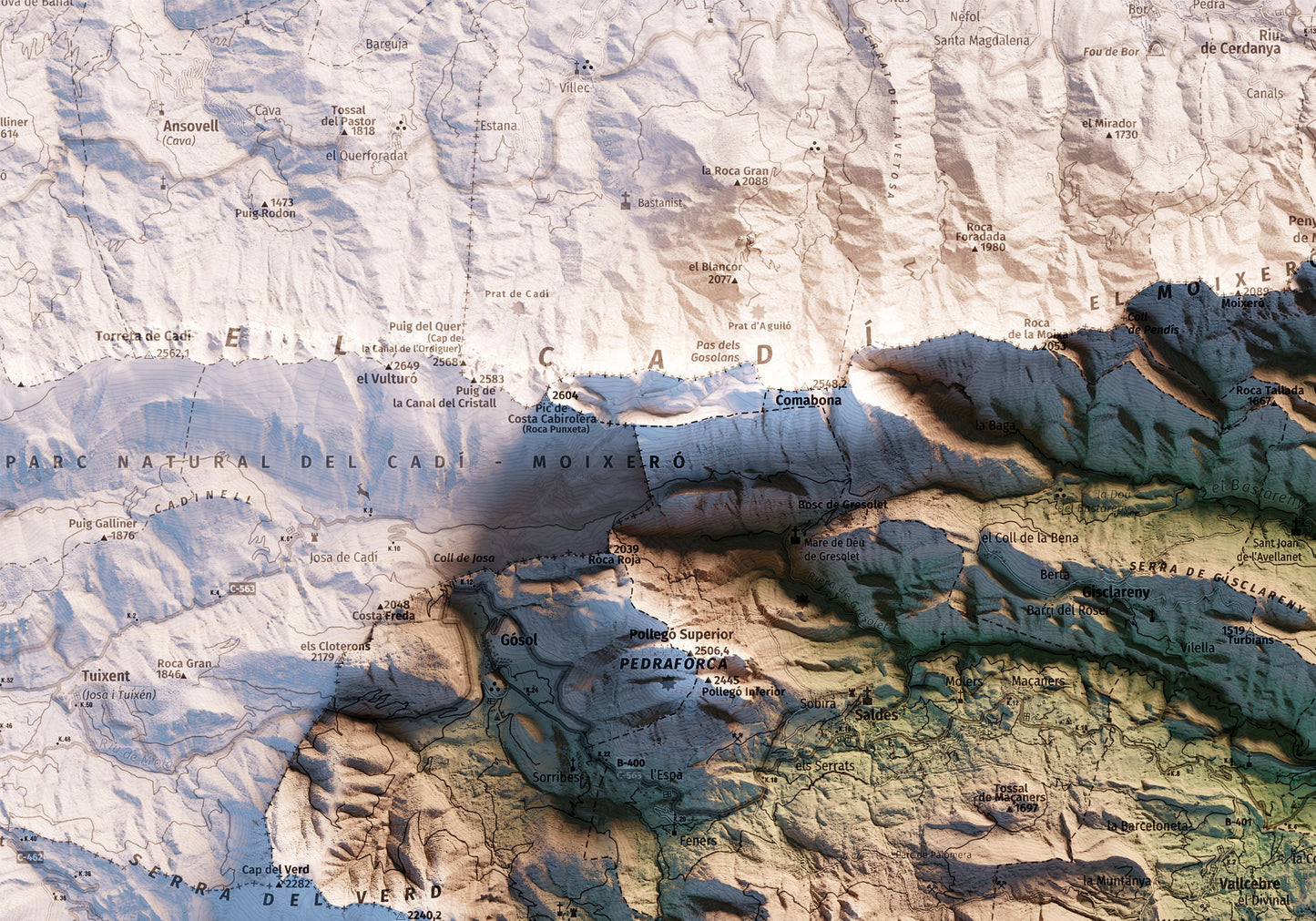 ALT BERGUEDÀ. Mapa topográfico.