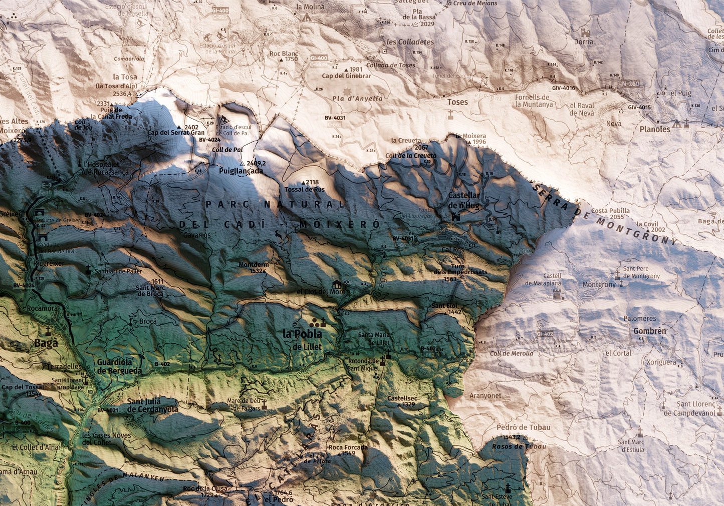 ALT BERGUEDÀ. Mapa topográfico.
