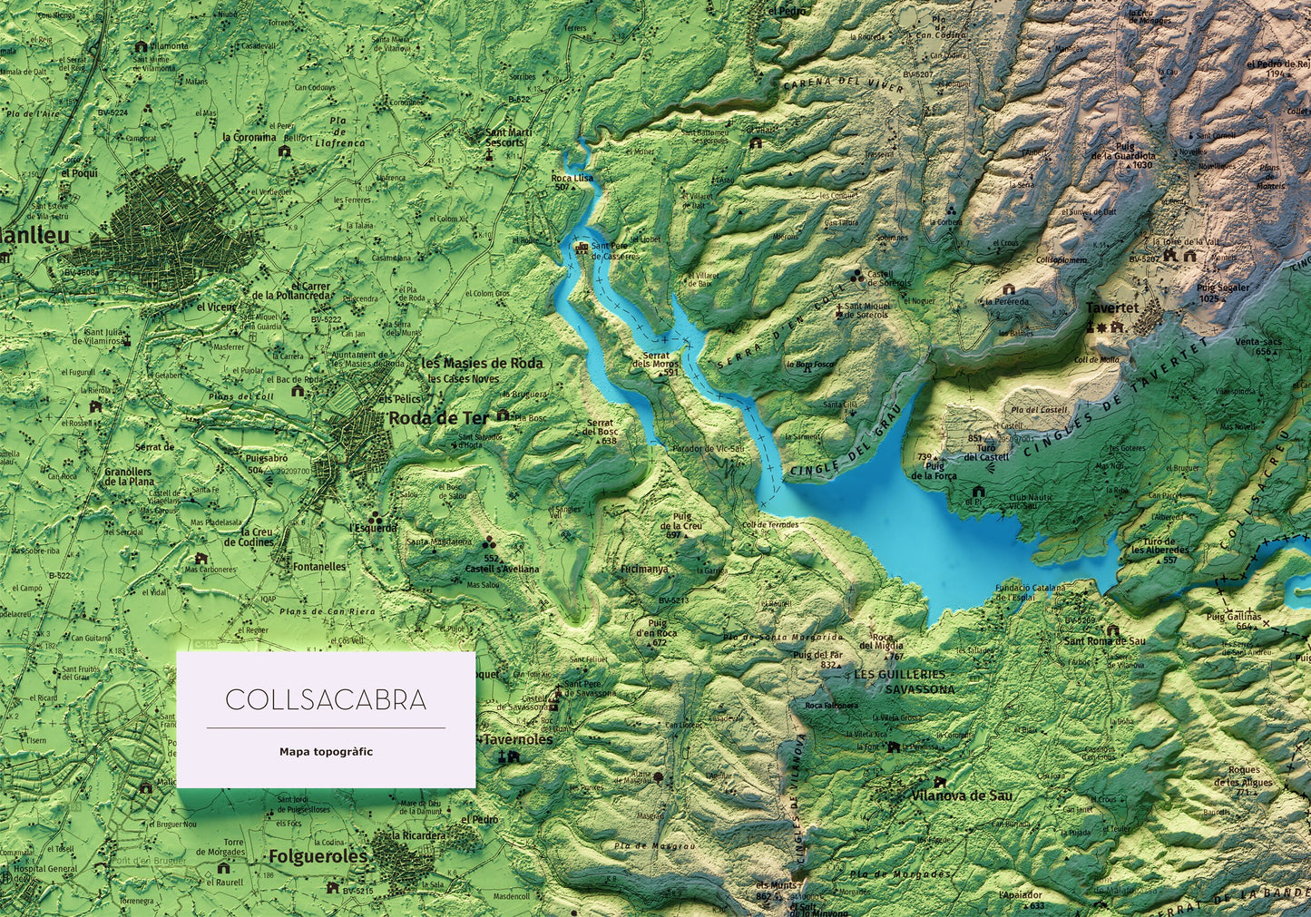COLLSACABRA. Mapa topográfico.