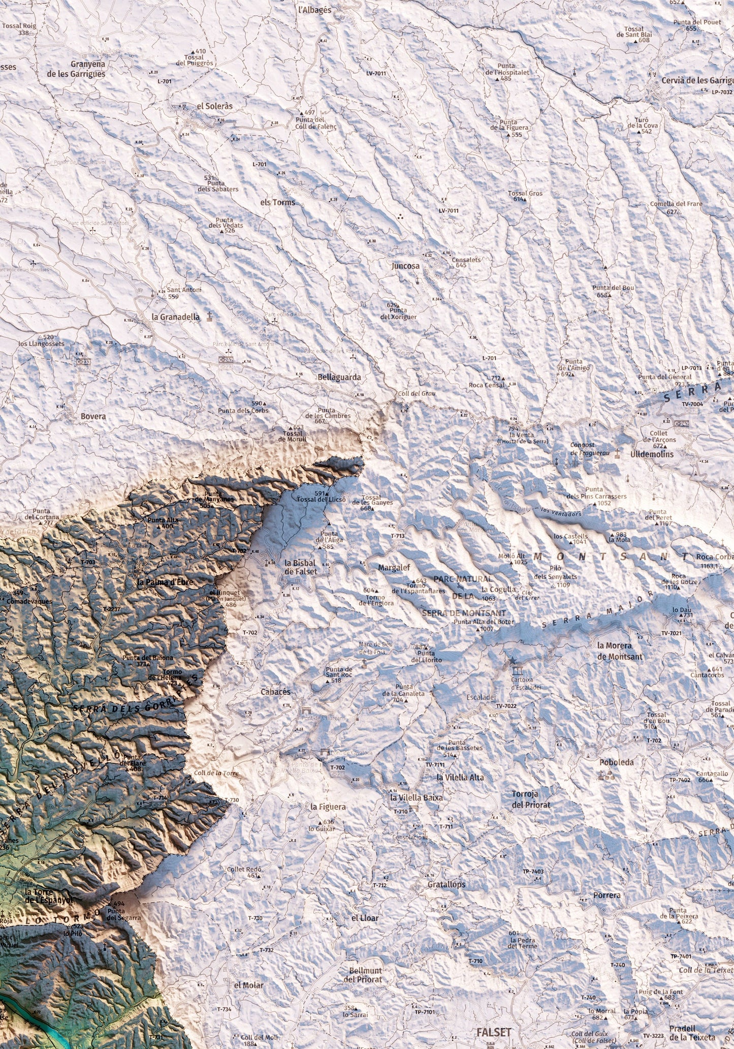 RIBERA D'EBRE. Mapa topográfico.