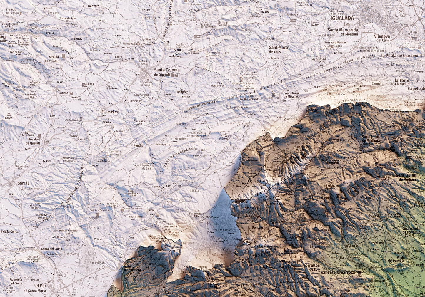 DO PENEDÈS. Mapa topográfico.