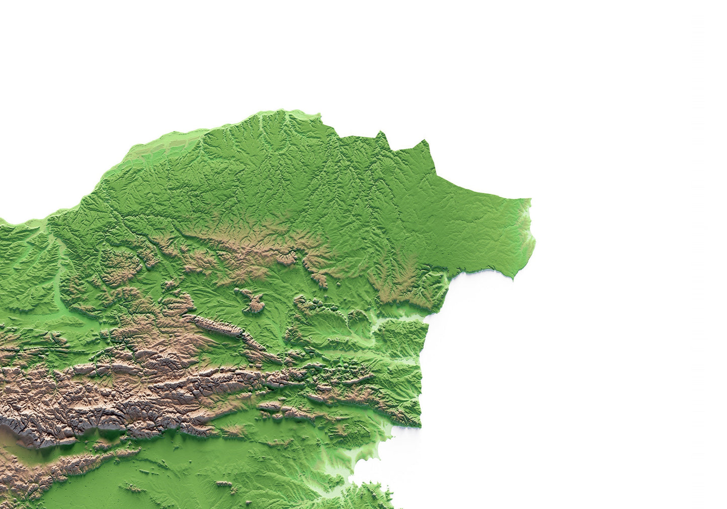 BULGARIA. Mapa de relleu.