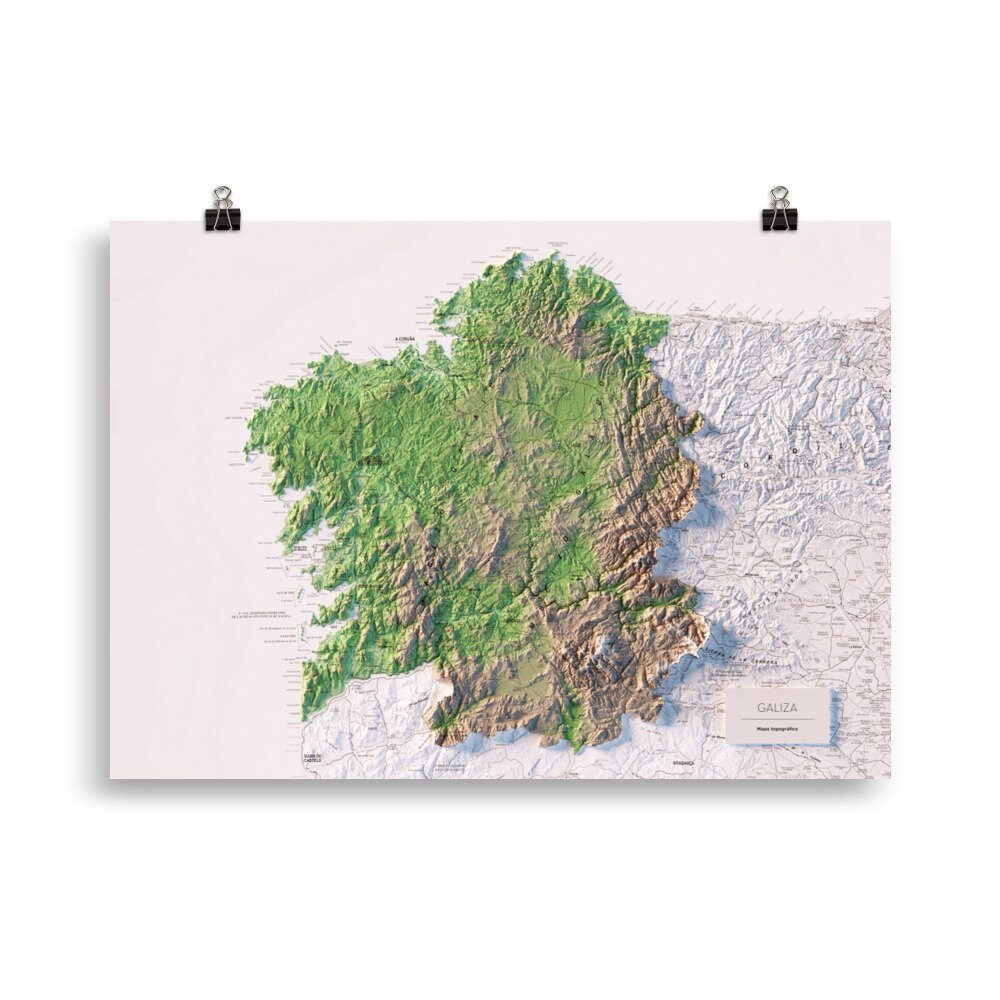 GALIZA. Mapa topográfico.