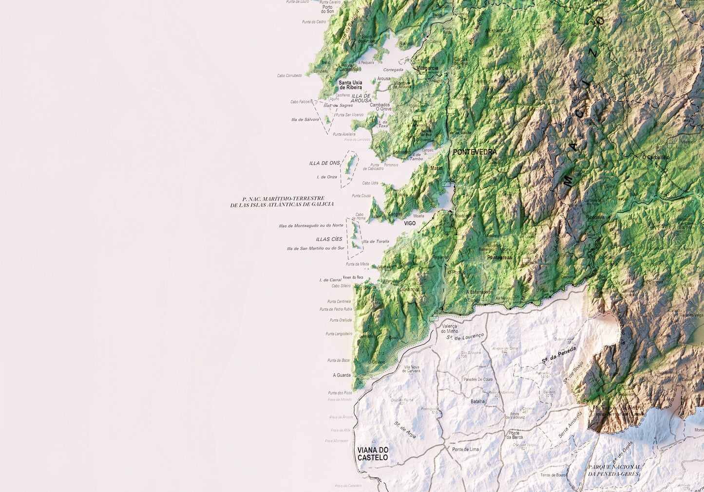 GALIZA. Mapa topográfico.