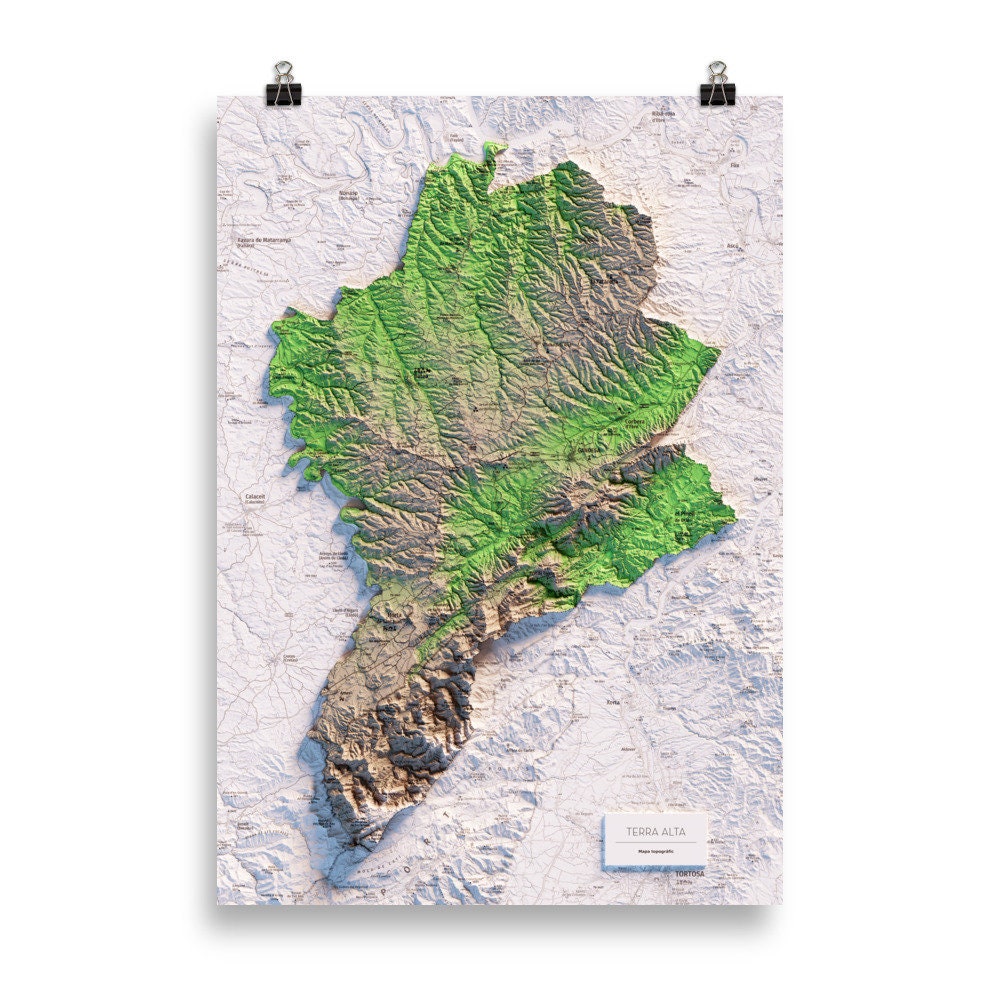 TERRA ALTA. Mapa topográfico.