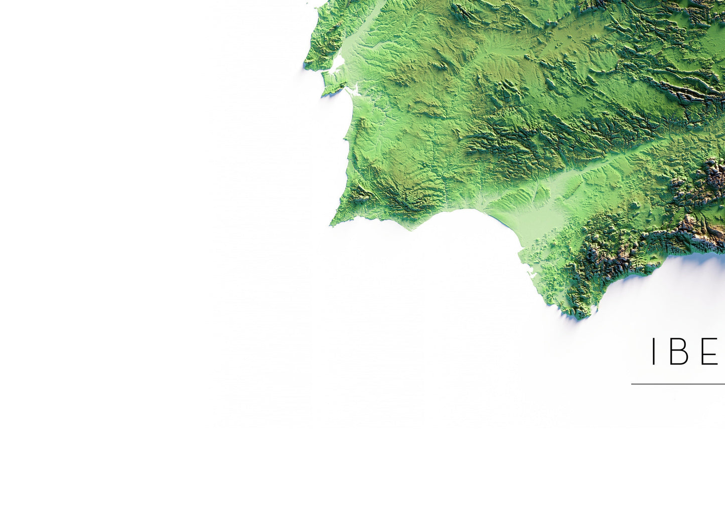 IBÈRIA. Mapa de relleu.