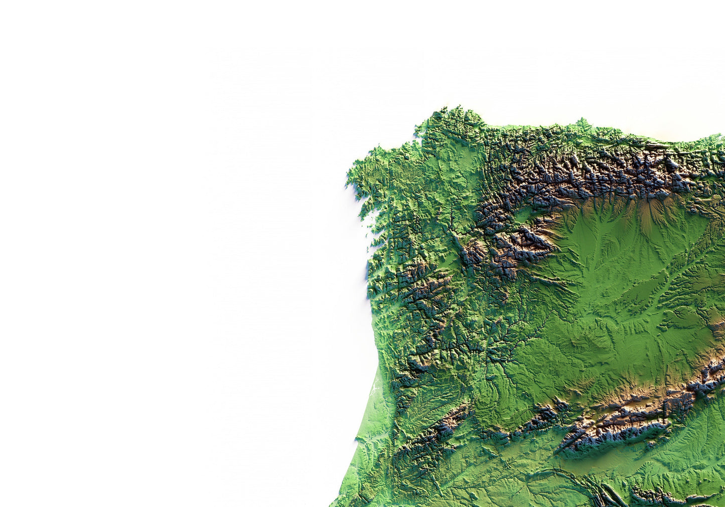 IBÈRIA. Mapa de relleu.