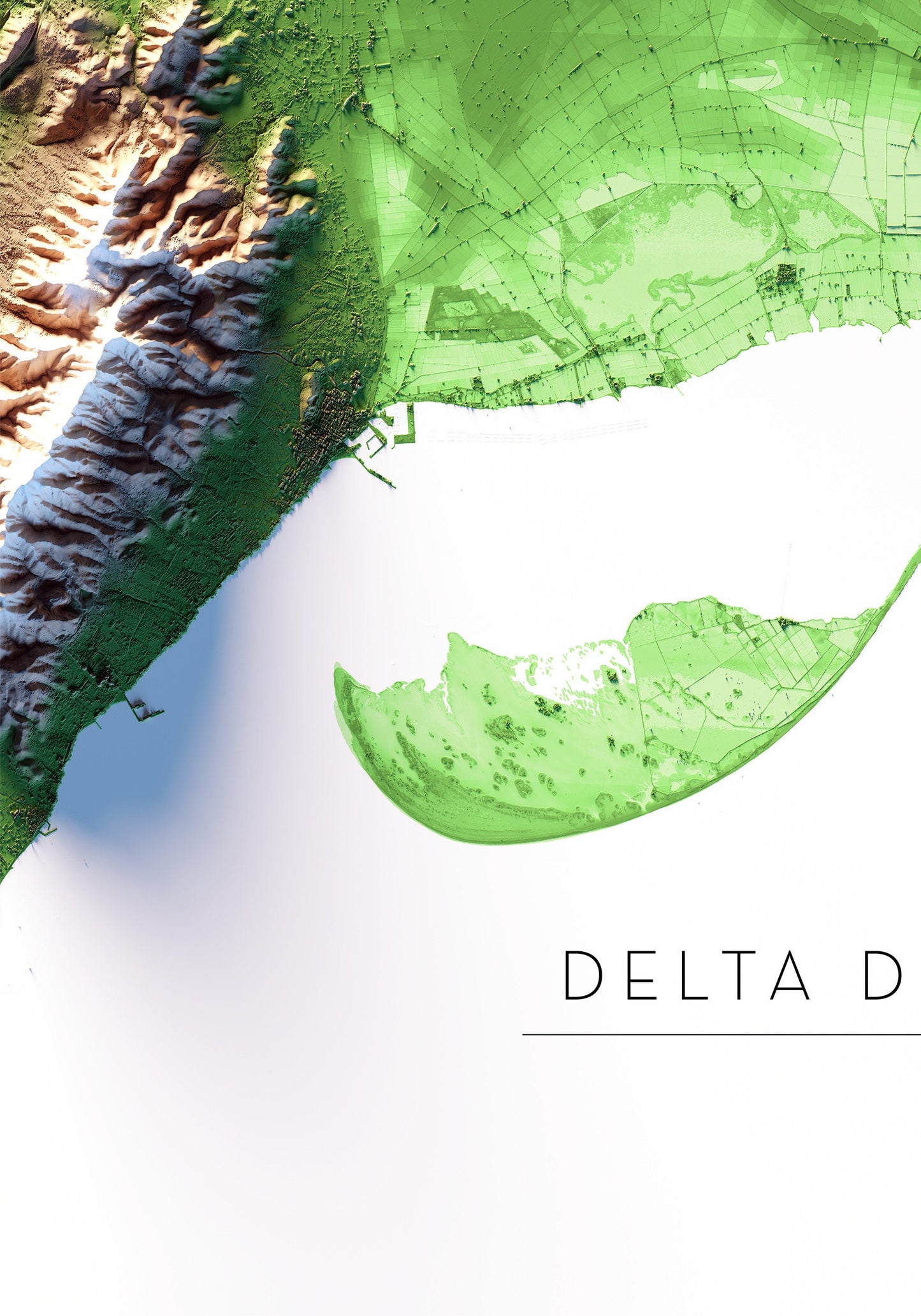 DELTA DE L'EBRE. Mapa de relleu.