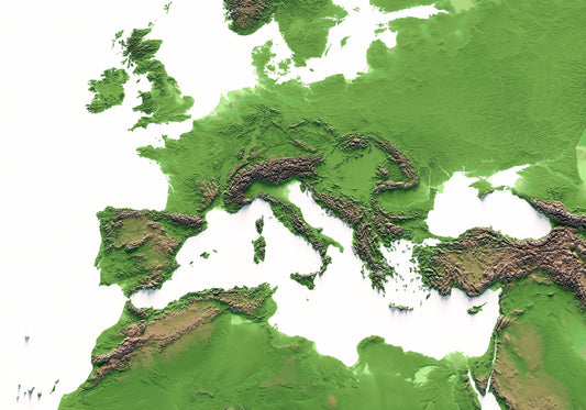 EL MEDITERRANI. Mapa de relleu.