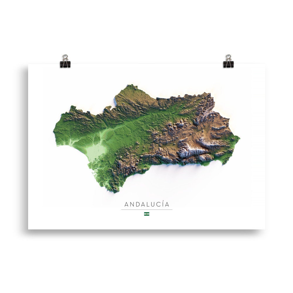 ANDALUCÍA. Mapa de relieve.