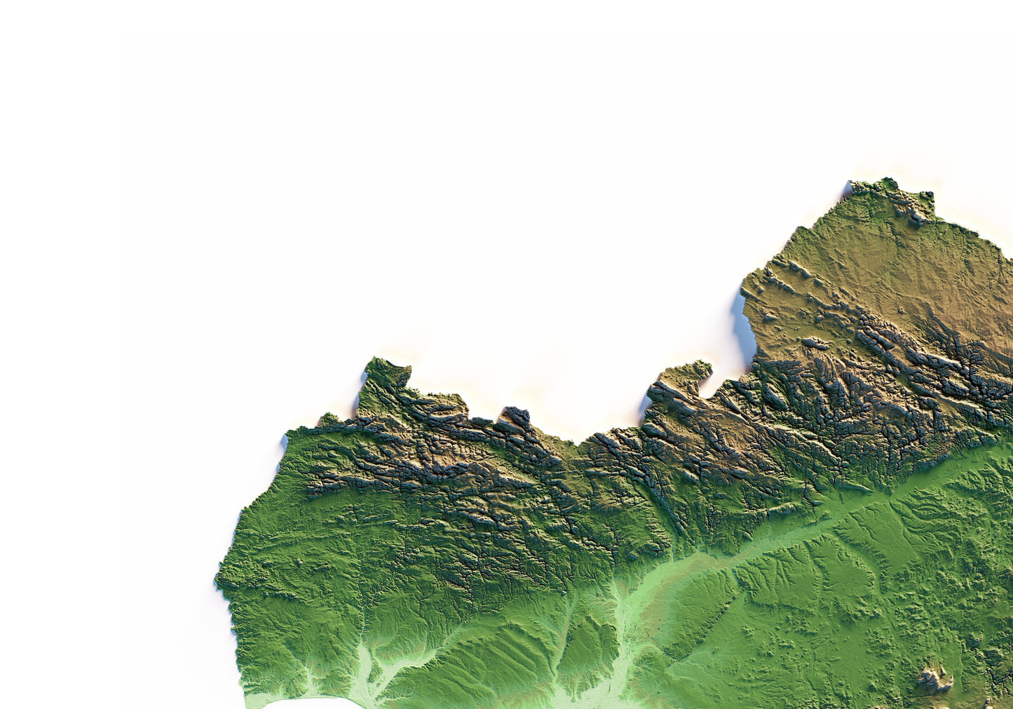 ANDALUCÍA. Mapa de relieve.
