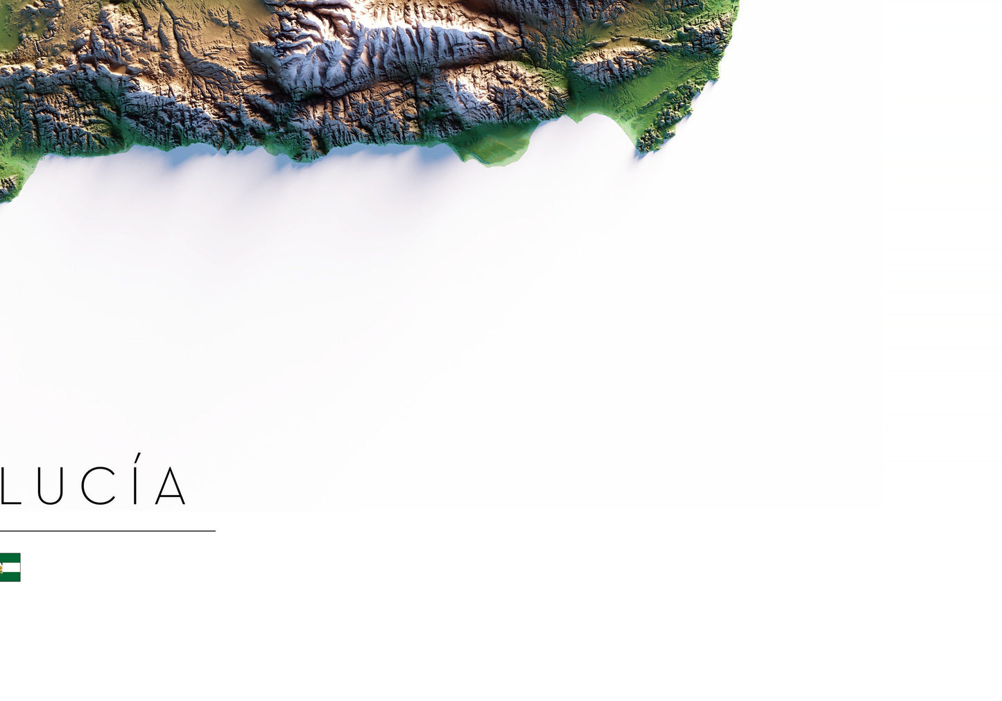 ANDALUCÍA. Mapa de relieve.