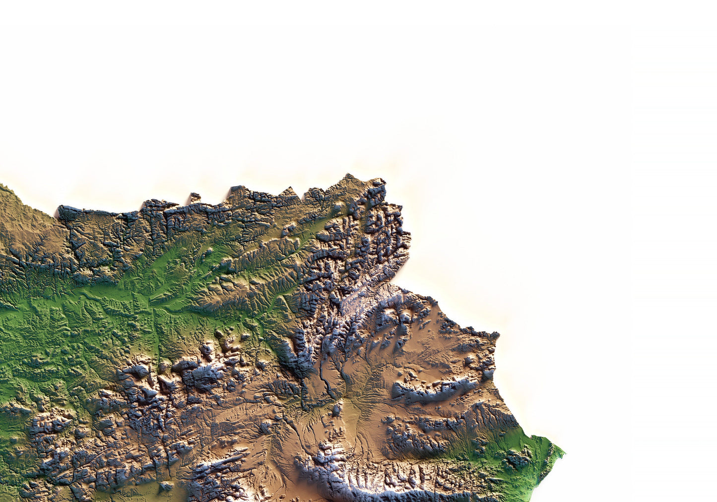 ANDALUCÍA. Mapa de relieve.