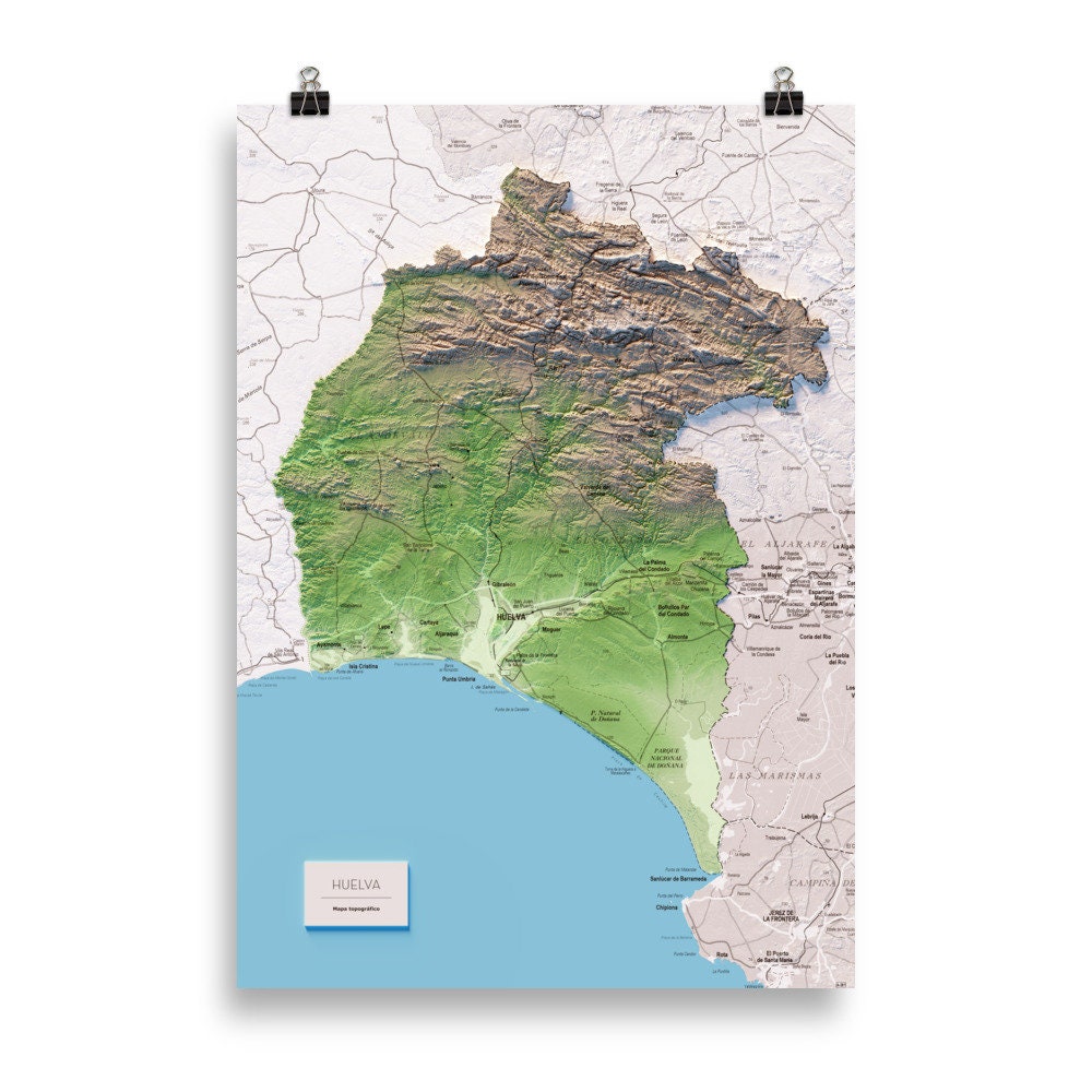 HUELVA. Mapa topográfico.