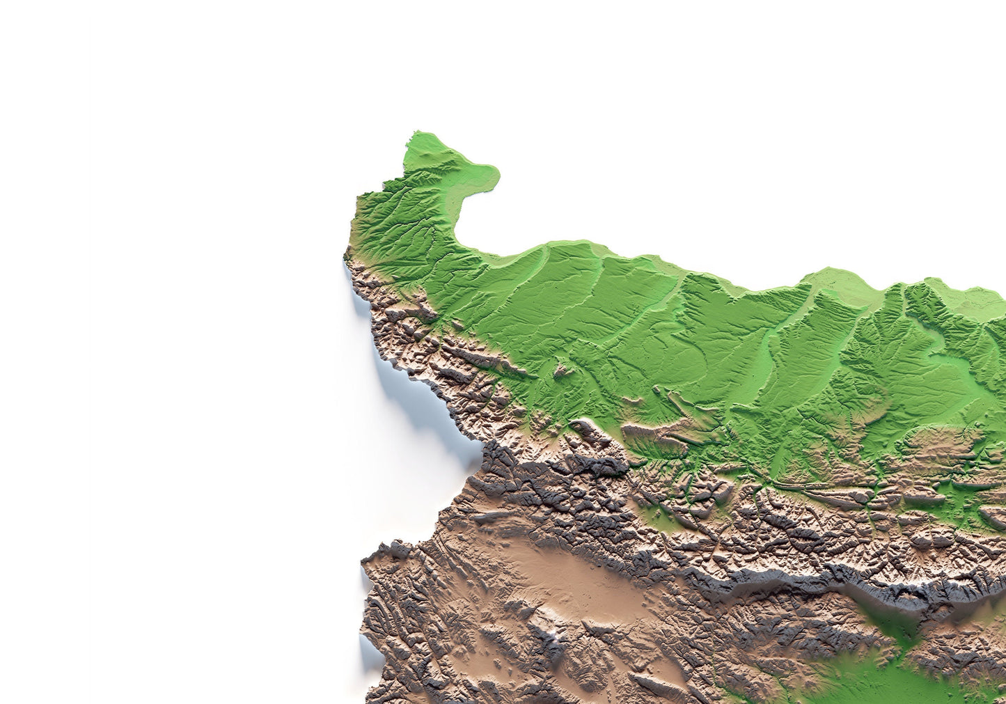 BULGARIA. Mapa de relleu.