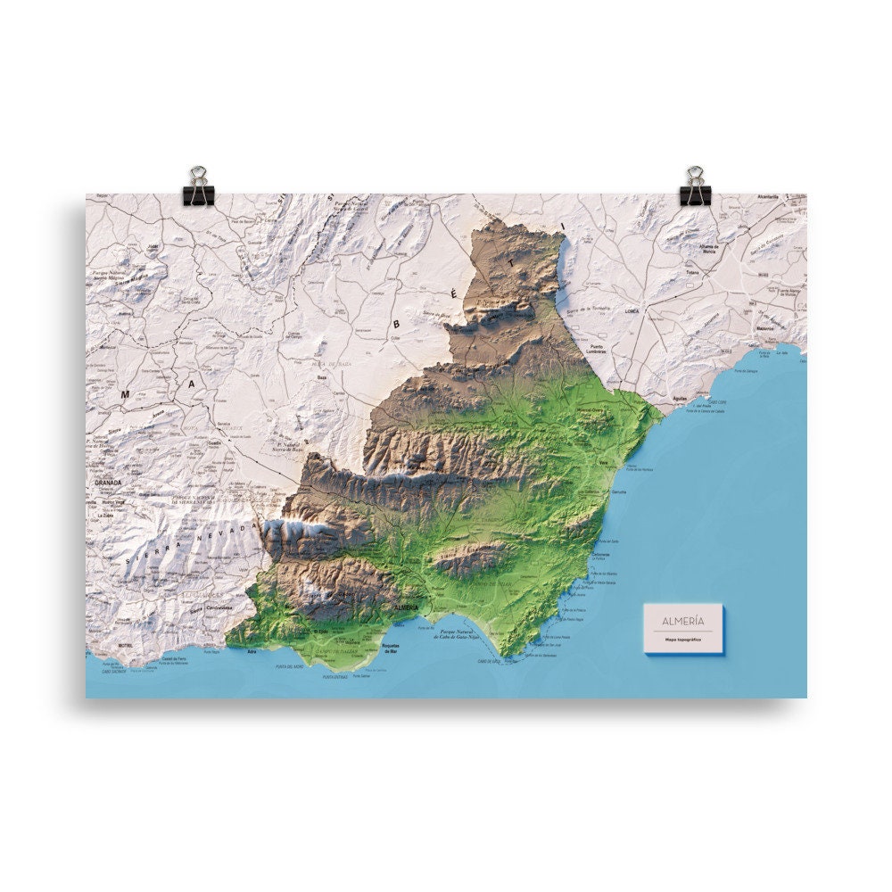 ALMERÍA. Mapa topográfico.
