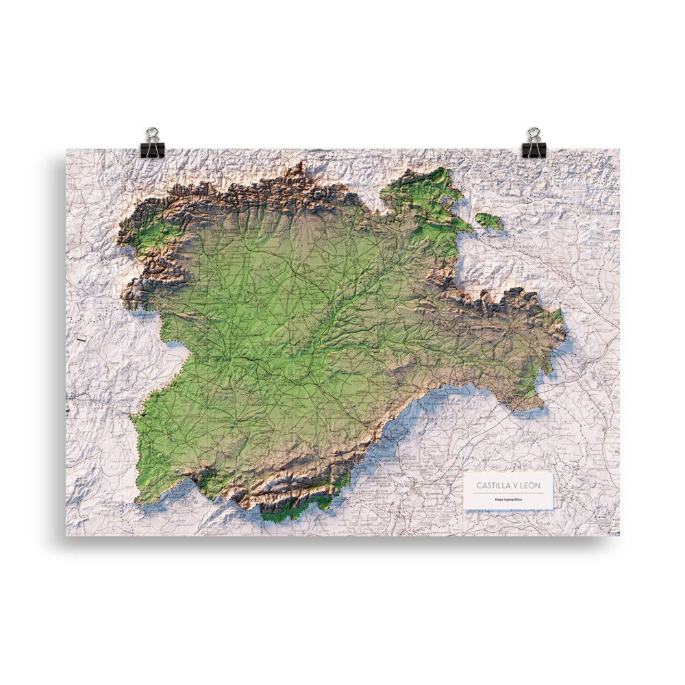 CASTILLA Y LEÓN. Mapa topográfico.