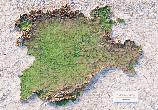 CASTILLA Y LEÓN. Mapa topográfico.