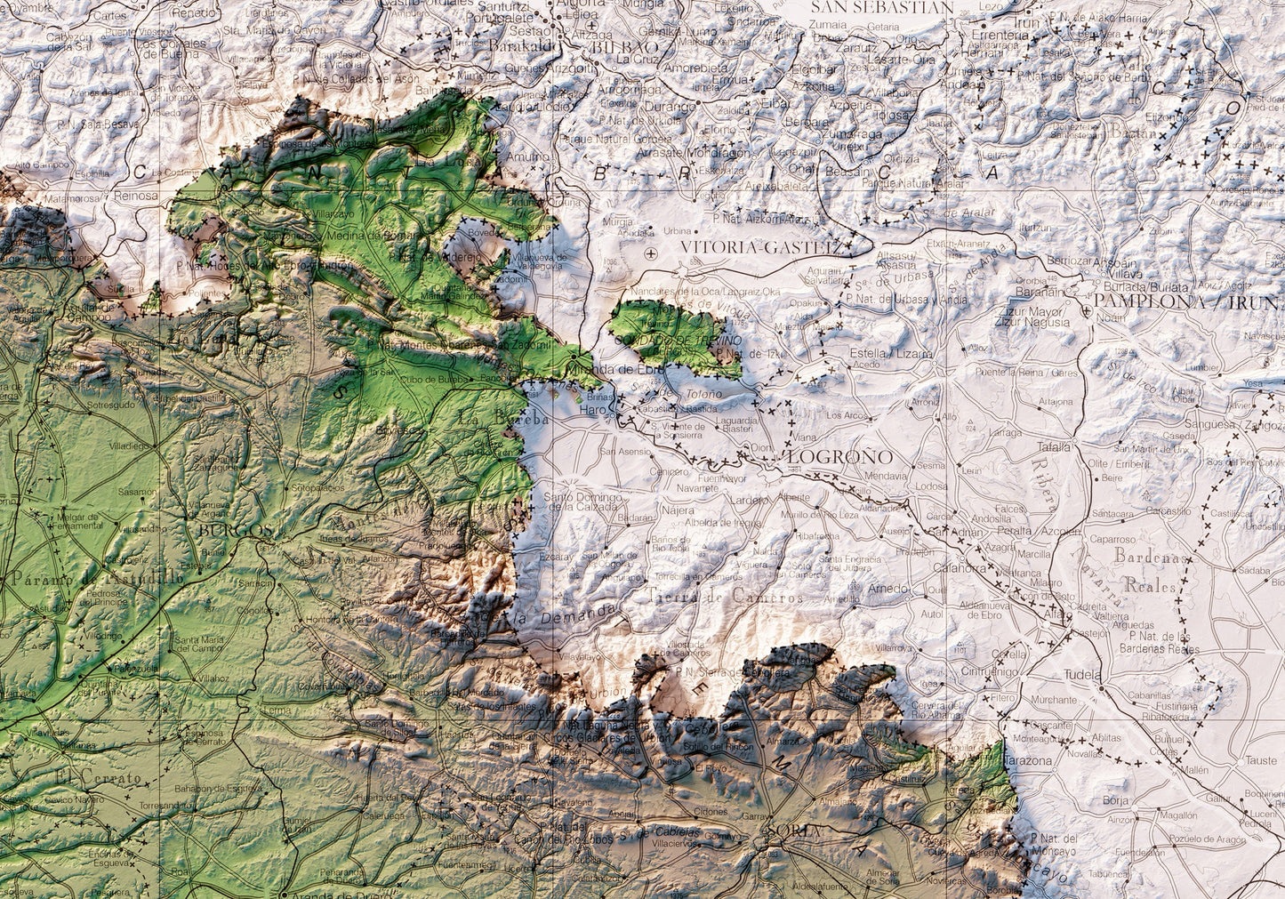 CASTILLA Y LEÓN. Mapa topográfico.